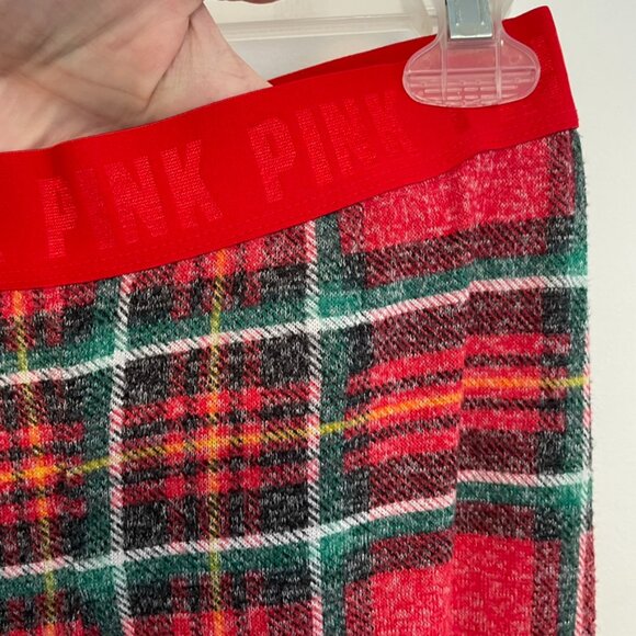 VS PINK VICTORIAS SECRET Cozy Sleep Jogger Pants Red Plaid CHRISTMAS Pajamas PJs - Picture 6 of 11
